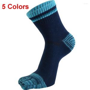 Men's Socks Men's Harajuku Five Finger Solid Cotton Patchwork Striped Crew Sock Breathable Sweat Wicking Casual Sports With Toes