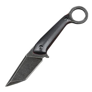 Neues M6686 Outdoor-Feststehendes Messer D2 Black/White Stone Wash Blade Full Tang G10 Griff Taktisches Messer mit Kydex