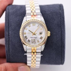 Herenkijk voor mannen Beweging Horloges Automatische diamant 28/36 mm Womens Gold Watch Lady kijkt roestvrijstalen Montres de Marque paar polshorloge