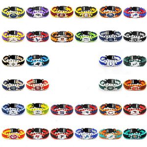 Geweven armband buitenshuis American Football Conference 16 teams Parachute Cord Bangles Diy Jewelry Charms