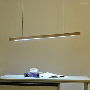 Lampy wiszące japońska restauracja żyrandol Nordic BAR NOSPORTOWANY Minimalistyczny lity drewno zen herbaciarnia oświetlenie LED Long wiszące światło