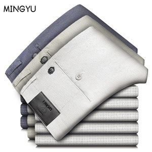 Męskie spodnie jesienne Anglia wzór kropki rozciągnij Men Business Fashion Slim Fit White Grey Casual Pant Male Brand Brand Moders 38 221115