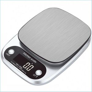 Measuring Tools Measuring Tools Household Kitchen Electronic Food Scale Stainless Steel Baking Medicine Platform With Lcd Display 27 Dh0Rc