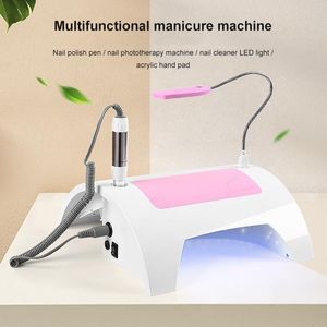 Nail Art Equipment 5 in 1 Polisher Dryer Multi purpose LED P otherapy Lamp Vacuum Cleaner Integrated Machine Hand Pillow Tool 221031