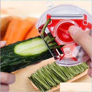 Other Kitchen Tools Kitchen Tools Magic Trio Peeler Set Slicer Stainless Steel Shredder Jienne Cutter Mti Peel Blade Zesters Grater Dhufx