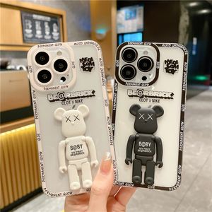 Violent Bear Cases for Apple iPhone 14 Pro Max Plus Bracket Kickstand Cell Phone Cover Full Pocket Precision Holes Protective TPU Case