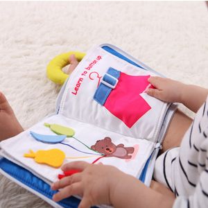 Learning Toys Bear Baby Sleep Night Infant Kids Early Development Cloth Books 3D Style Unfolding Activity Book Educational 221114