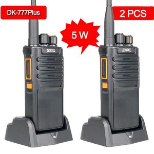 Walkie Talkie 2 PC/SET ORİJİNAL DK 777PLUS 5W 16CH UHF 400-470MHz WALKIE-TALKI İki yönlü radyo alıcı-verici Amatör