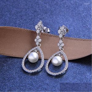 Dangle Chandelier Dangle Earrings Tahitian Pearl Jewelry S925 Sier Sterling Dorp Women Aros Mujer Oreja 925 Drop Delivery Dh1Dz