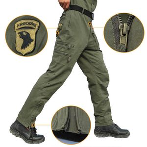 Calças masculinas Combate militar tático Homens 101 Air Algodão Multi Pocket Men Men Cargo Roupas de trabalho suave L221115