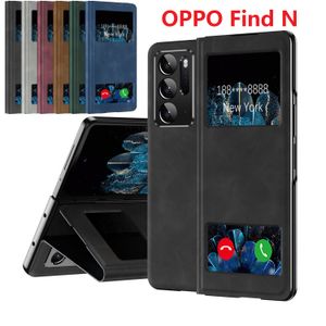 Flip Magnetic Book Cases For Oppo Find N Case Wallet Dual Window View Leather Stand Cover