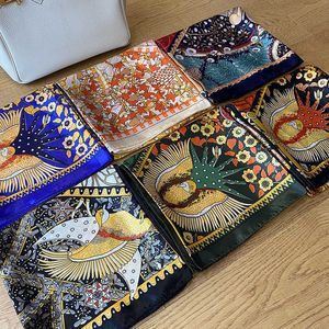 Scarves Brand Design Square Silk Scarf Luxury Women Shawl Wrap Print Headscarf Female Foulard Bandana Ladies Bufandas Pareo T220919