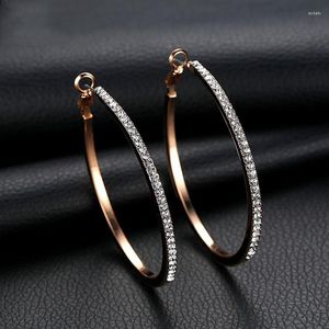 Kolczyki obręcze Dodo Big for Women 585 Rose Gold Kolor Cuubic Crirconia Zaangażowanie Owalne Brincos Fashion Jewelry Akcesoria