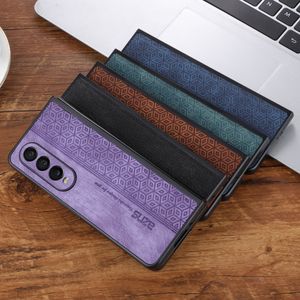 Shockproof Phone Cases for Samsung Galaxy Z Fold 4/3 Skin Impression Embossing PU Leather Protective Cover Case