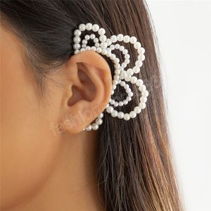 Boho Imitation Perle Kein Piercing Clip Ohrringe für Frauen Mi Braut C Form Manschette Ohrringe Linkes Ohr Schmuck Bijoux