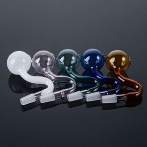 F￤rgglada runda bollr￶kr￶r r￶kningstillbeh￶r br￤nnare unika design sked r￶r pyrex glas oljebr￤nnare med bubbler wrap sw82