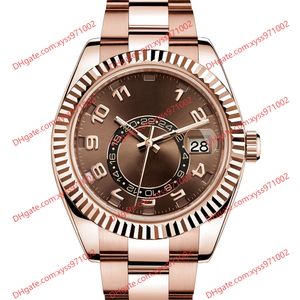 Wysokiej jakości męski zegarek 2813 Automat sportowy 326935 zegarki 42 mm czekoladowe pokrętło Rose Gold Pasp -Sapphire Sapphire Glass 326938 Business Watch zegarek