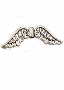 Sieraden bevindingen Angel Wings grote kralen Spacers Legering Kettingen Crafts Geschenken maken DIY Vintage Silver Flat Hollow Metal 53x11mm 6874559