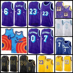 2021 New Lebron 23 6 James Basketball Jersey Russell 0 Westbrook Mens Anthony 3 Davis Carmelo 7 Anthony Youth Kids Black 32