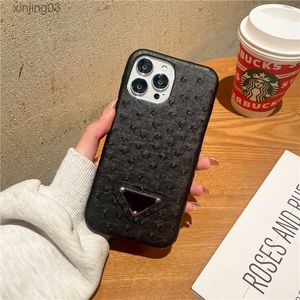 Fashion Phone Case Avestrich Pattern Phones Cases Classic Brand Designer de luxo masculino iPhone feminino 13 11 12 Pro 7 8 x xs de alta qualidade xinjing03