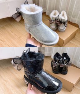 kids boot Australia winter bow tie snow boots fur furry classic Australian short bailey warm waterproof baby toddlers shoes Furry Ankle wgg booties