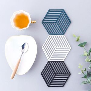 Tovagliette Decorazione Isolamento Silicone Portabevande geometrico Tovaglietta sottopentola esagonale resistente al calore