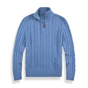 Mens Sweaters Sonbahar Yün Sıradan Küçük Solcu Çeken Yarım Zip Ralp Polo Chandail Hardigan Ceket Kış Uzun Kollu Kazak Kazak 221115