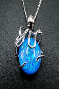 Verkauf Beautiful siehe Tiere 925 Sterling Silber Fire Opal Oktopus Frauen039S Anhänger Halskette für Geschenk 2105247534984