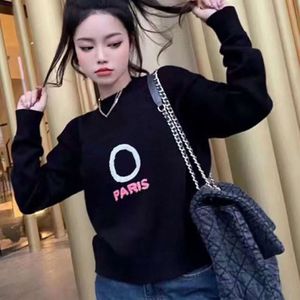 Designer Woman Knits Pullover Sweater Crow Neck Womens Letter Black Long Sleeve Clothes Paris Sweaters Oversized casual Top