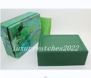 Super quality Wooden Green Watch Boxes Luxury Mens Womens Watch's Box Wooden Papers Card Wallet Boxes&Cases Wristwatch