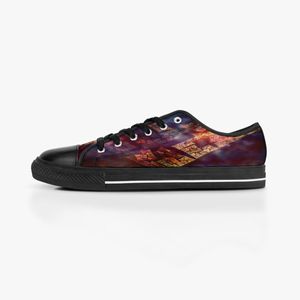 GAI Men Shoes Custom Sneakers Hand Paint Canvas Women Fashions Black Orange Low Breathable Walking Jogging Trainers