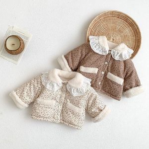 Rompers Milance Winter Baby Ropa de piel Fuera Fuera infantil Parkas Floral Girls Ourfit Fleece Coat 221114