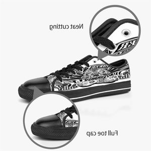 Männer Frauen DIY individuelle Schuhe Low Top Canvas Skateboard Sneakers Triple Black Individualisierung UV-Druck Sport Sneakers BR98
