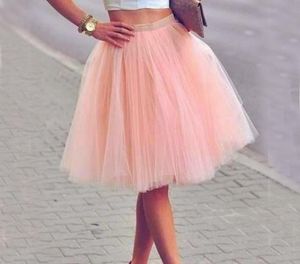 Real Picture Knee Length White Tulle Tutu Skirts For Adults Custom Made ALine Party Prom Dresses Women Under Clothing Tulle Skirt2372714