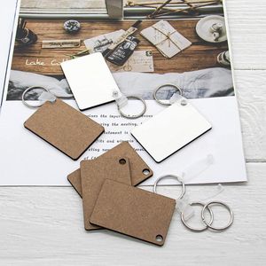 Colares pendentes F2TD 30PCS Chaves de madeira hardboard retângulo em branco MDF Sublimação Kit de transferência de calor Jóias de jóias