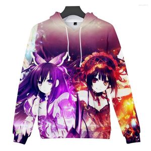 Männer Hoodies DATE A LIVE Mädchen 3D Sweatshirts Langarm Anime Kawayi Stil Kleidung Casual Pullover Warm