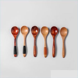 Spoons Wooden Spoon Bamboo Cooking Utensil Ice Cream Coffee Tea Soup Dinner Tableware Kitchen Teaspoon Catering Supplies 2 75Lj D3 D Dhgrd