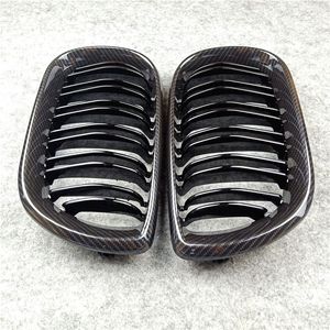 Para 3 Série E46 Four Doors Grille Grille Double Line Front Air Intaike Grilles Grilles Carbon Look 2002-2004