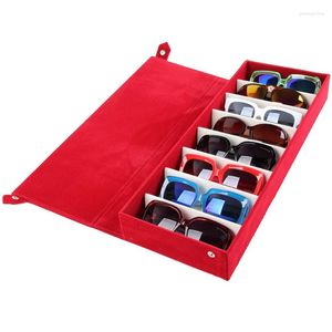 Bolsas de jóias 48,5 18 Caixa de caixa de grade de armazenamento de 6cm para óculos de óculos de sol dos óculos 8 Compartimentos Caixa/rack