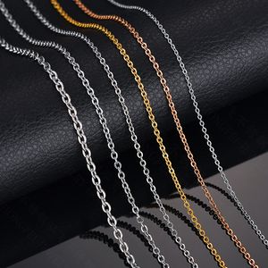 Titanium Steel Rolo Link Cadeiras Colares Presentes 18K Moda de Moda Gold Moda Simples NUNCA FATE O AJUSTO PENDENTE PENENTE Mens Acessórios para descobertas de jóias DIY