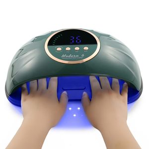 Secadores de unhas 51eds poderosa lâmpada LED UV para s para secar o esmalte em gel com grande tela LCD Sensor Smart Two Hands 221031