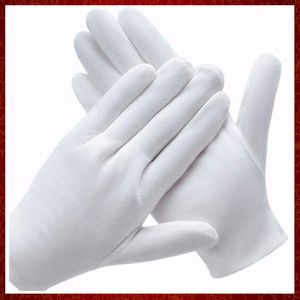 St261 2pcs Beyaz pamuklu kuru eller için eldivenler için eldiven işleme Film Spa Eldivenleri Madeni Takılar Gümüş Tören Muayene Eldivenleri