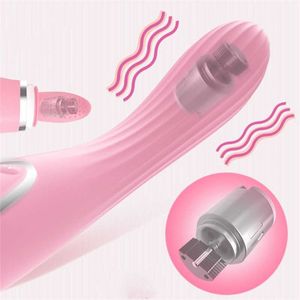 Sex toys masager Massager Female Masturbation Silicone AV Wand Rechargeable Tongue Licking Vibrator G Spot Massage Breast Clitoris Pump Toys For Women P6G6