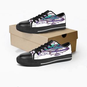 män kvinnor diy anpassade skor låg topp duk skateboard sneakers trippel svart anpassning uv tryck sport sneakers danta 156-5