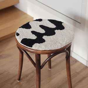 Pillow Tufted Seat Soft Chic Twill Grids Round Square Floor Chair Sofa Pad Home Office Warm Decor For Autumn Winter 40x40cm