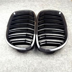 F01 Glossy Black 2-Slat Front Hood Grilles For BMW 7 Series 2008-2014 730D 740D 750D Mesh Grille Car Styling