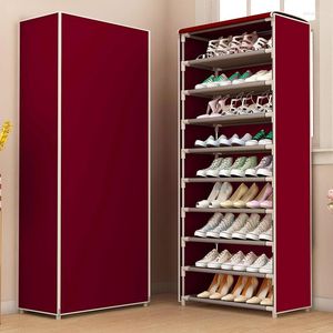 Armazenamento de roupas Sapato não tecido Rack Sapates à prova de pó à prova de pó Organizador Plataforma de salvamento armário de espaço fácil montado gabinete