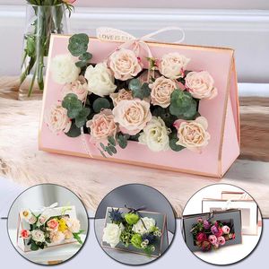 Opakowanie prezentów Wysokiej jakości przenośne pudełko kwiatowe duże kwiaciarnie aranżacja wazonu Wystrój ślubny składane papierowe torby