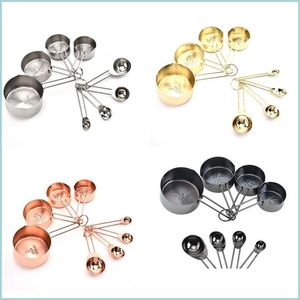 Ferramentas de medição 8pcs/set mticolor medição colheres de ferramentas de ferramentas definir ferramentas de assadeira retrô com acessórios de cozinha em aço inoxidável em escala g dhqmd