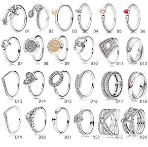 Nouvelle arriv e Crystal S925 Sterling Silver Lover Ring Jewelry DIY FITS PANDORA ALE CHARM POUR PANDORAS POUR LES FEMMES GORES EUROPEURES ROSE GI7589076